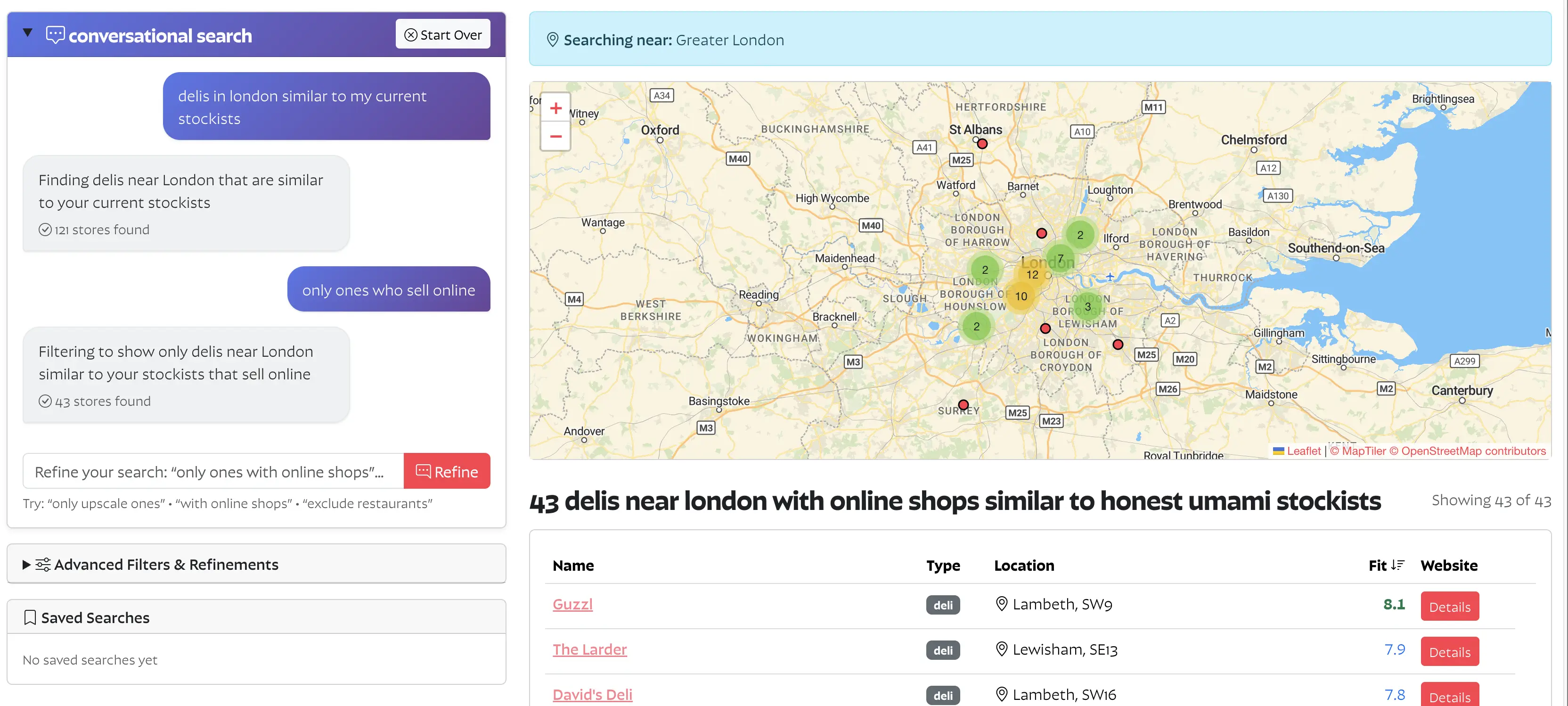 Conversational search in Findie